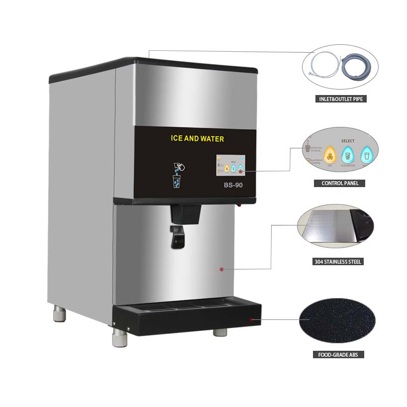 90 kg  / 24h counter top ice/water dispenser for cold drinks commercial Water Dispenser ice maker wi